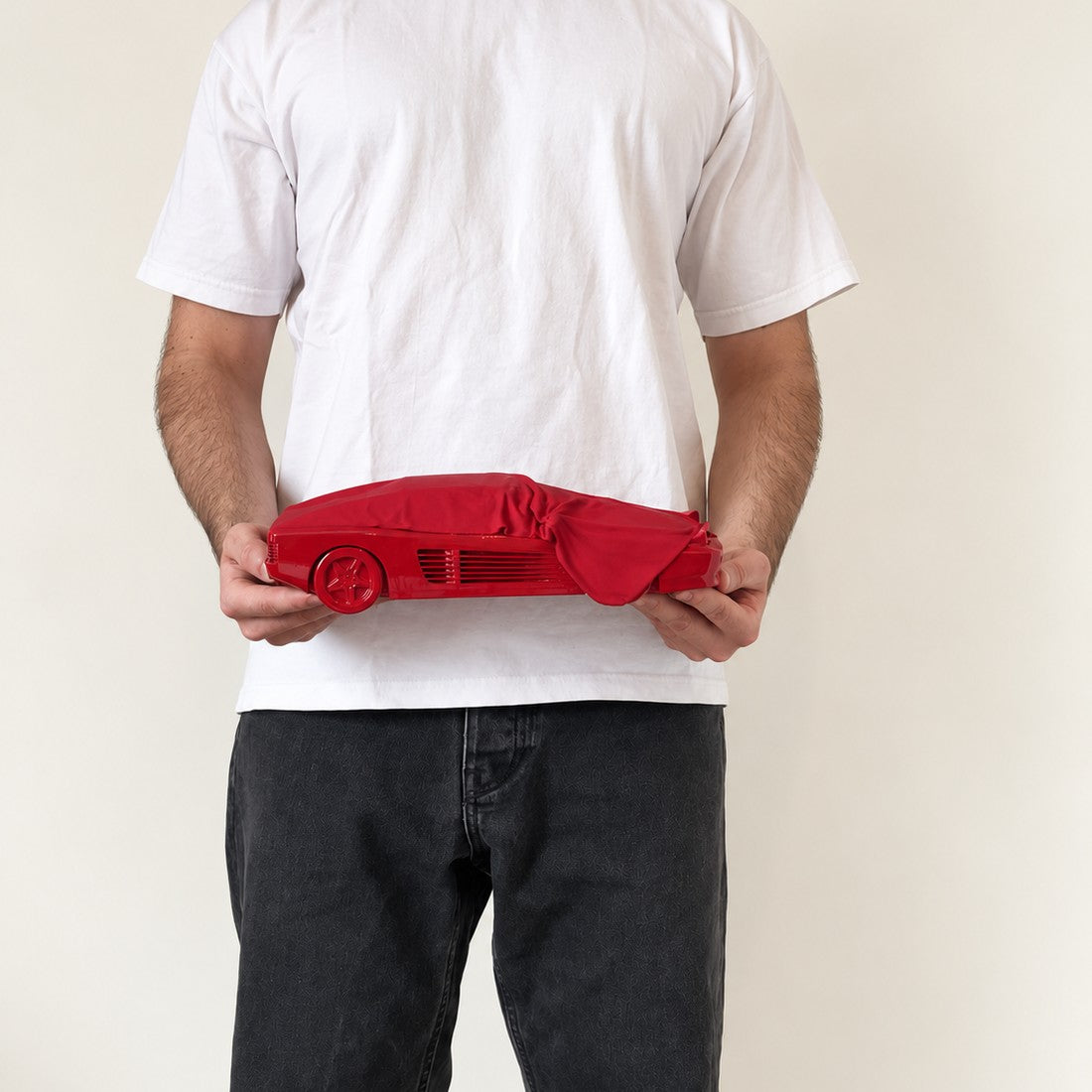 Red Memory en taille Large (30 cm), tenue à deux mains pour montrer sa taille réelle